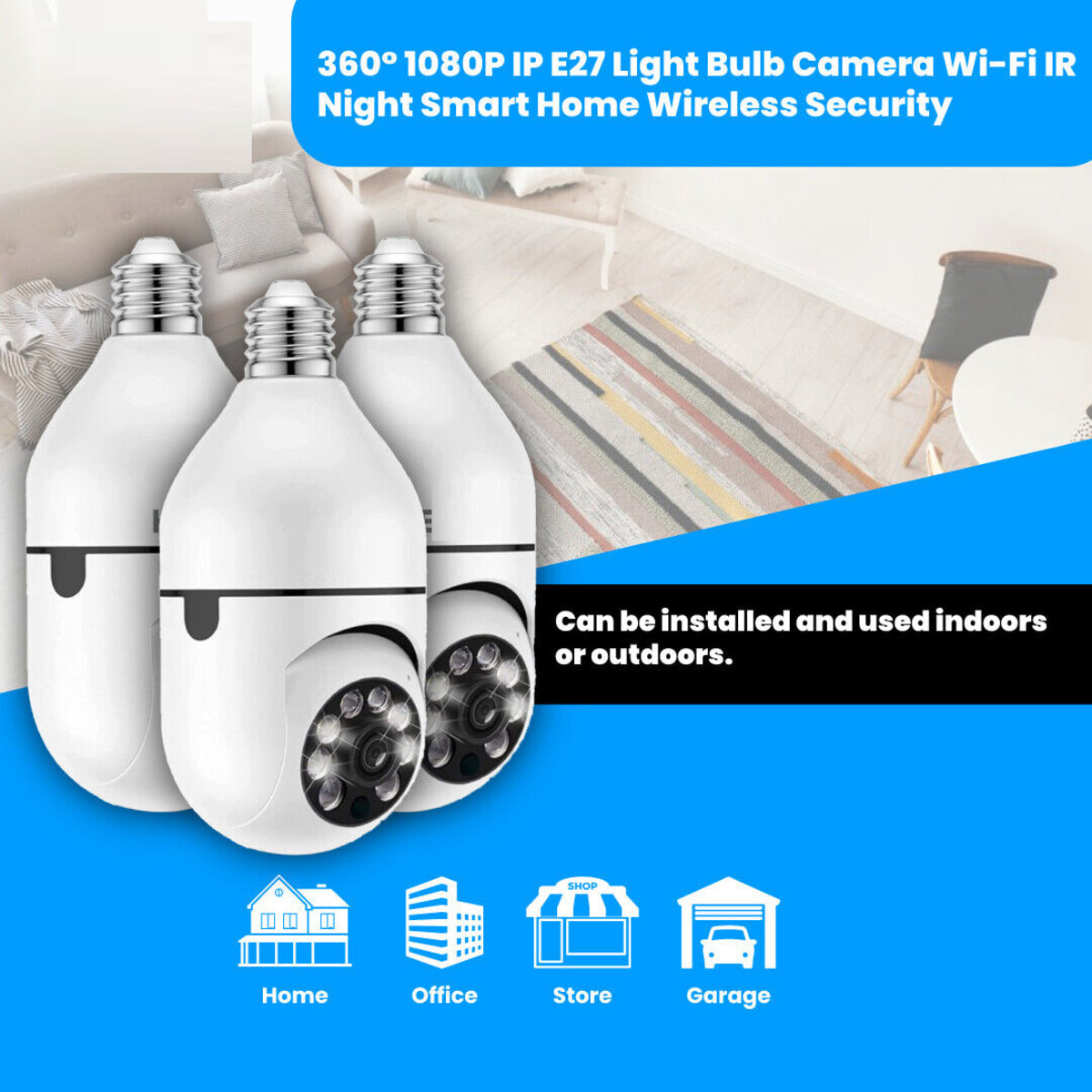1080P Wireless Wi-Fi Light Bulb Security Camera