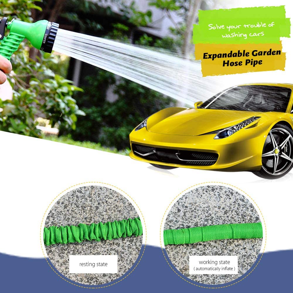 Garden Flexible Hose Pipe 7 Sprayer 50FT