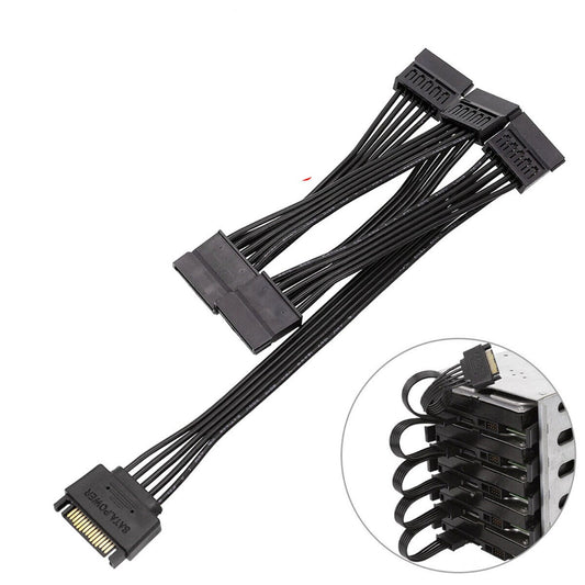 15Pin SATA To 5SATA Hard Drive Splitter Adapter Cable