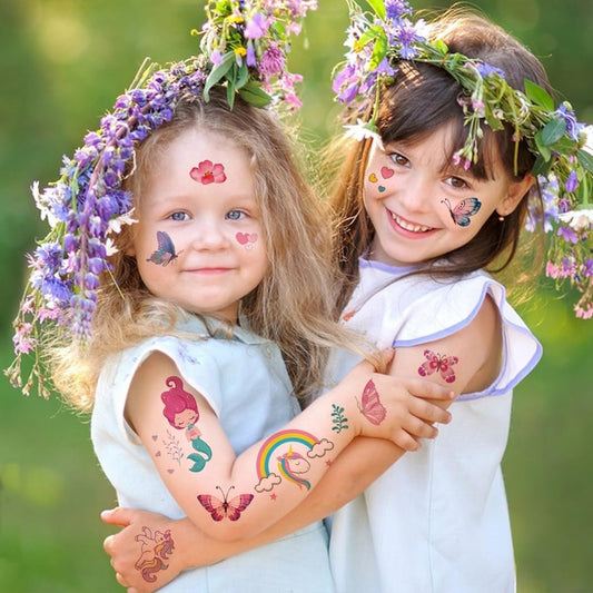 8 Sheets Glitter Mermaid & Unicorn Temporary Tattoo Stickers