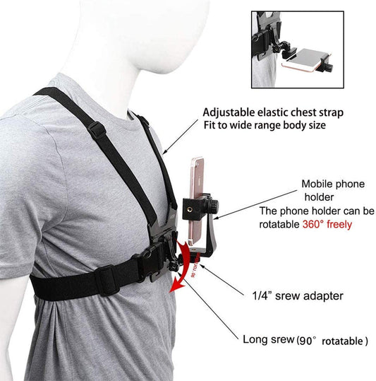 Chest Mount Strap Cell Phone Holder