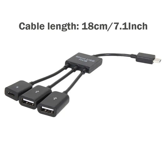 3 in 1 Micro USB OTG Hub Adapter 2 USB Port