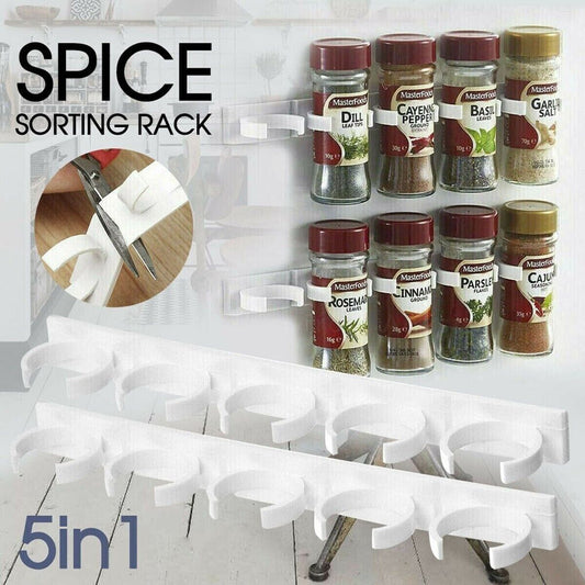 Adhesive Spice Jar Clip Strips, Wall Mounted 4 Pack
