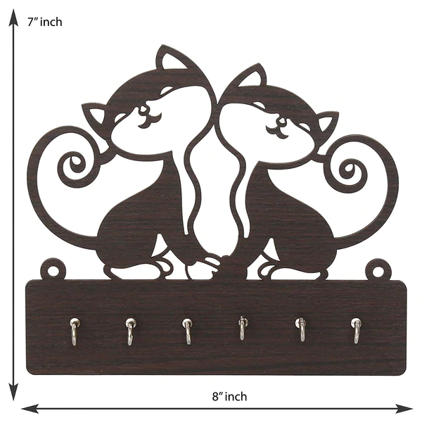 Wooden Cat Design Key Holder Hanger