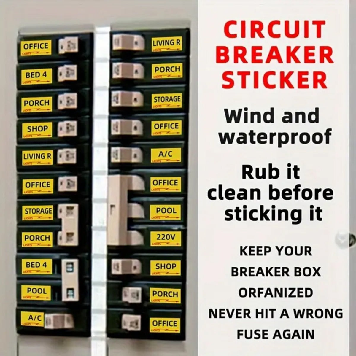 129 Circuit Breaker Box Labels