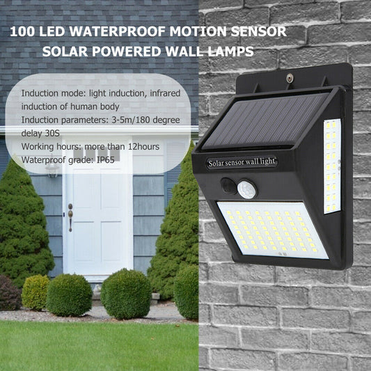 2Pcs 100LED Patio Wall Lights Solar