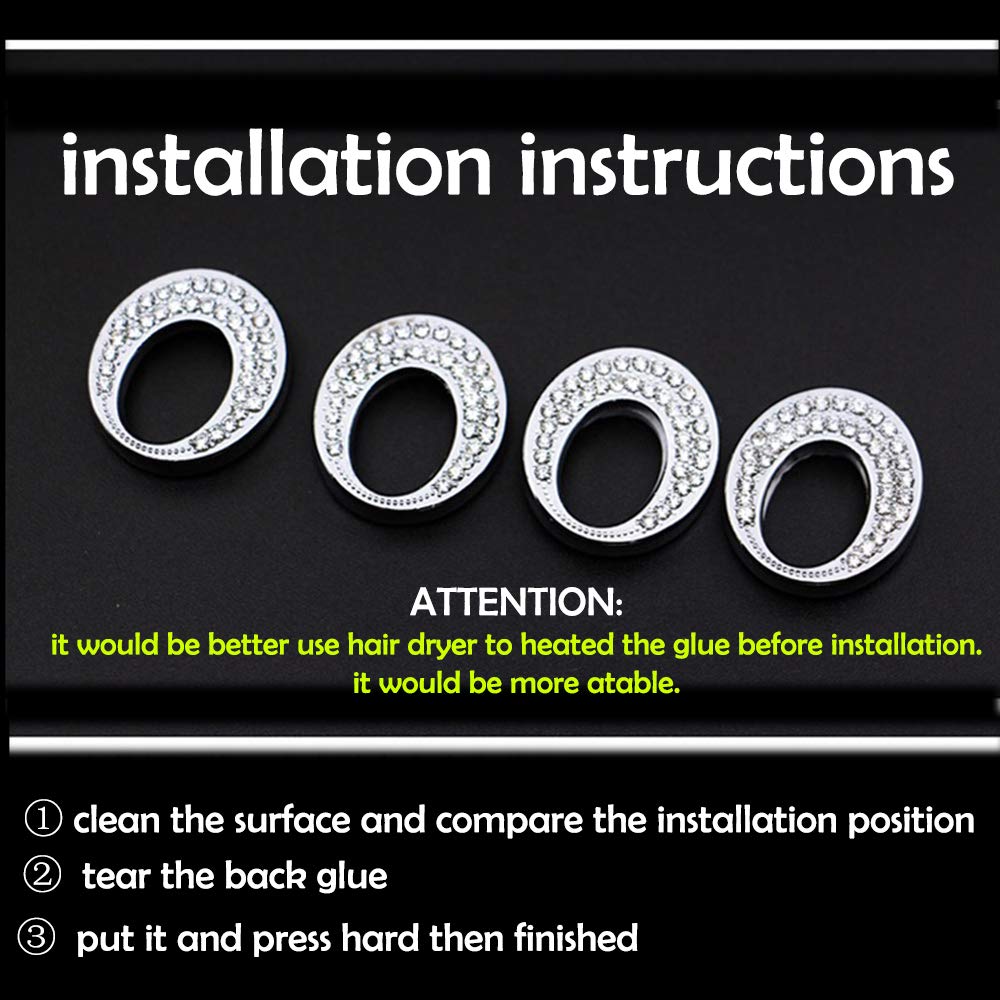 Decor Car Door Lock Cover Crystal Fit