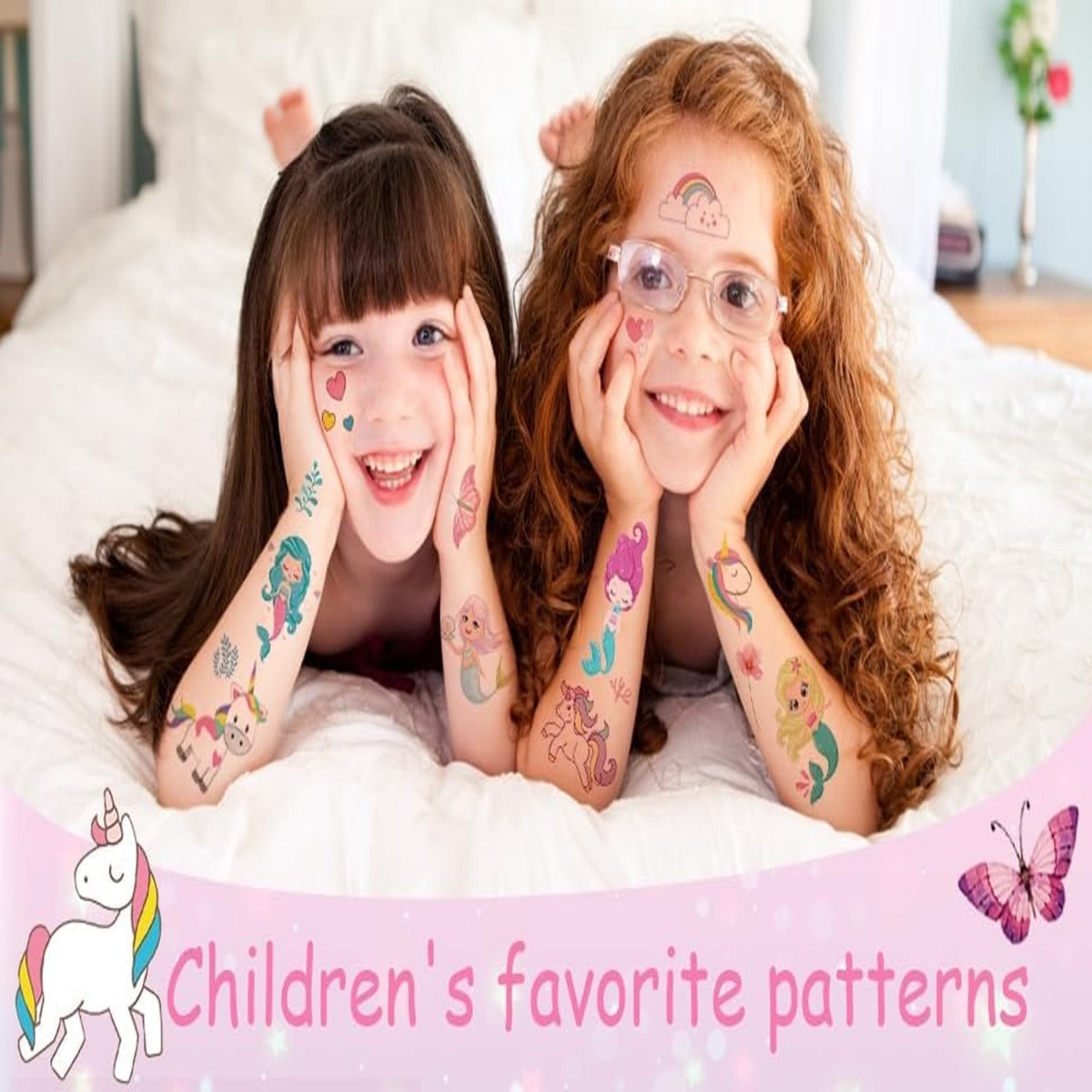8 Sheets Glitter Mermaid & Unicorn Temporary Tattoo Stickers