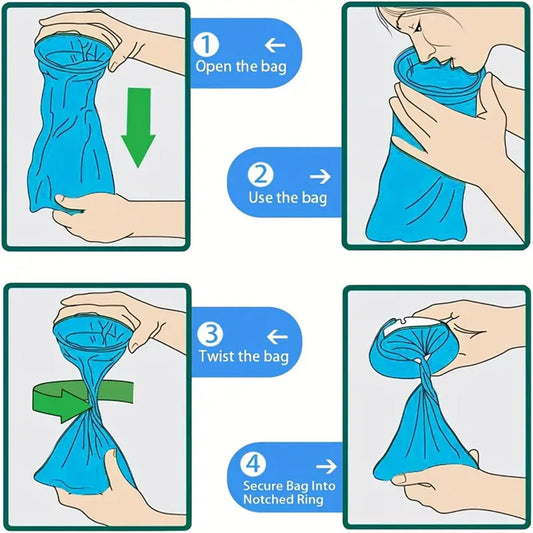 Vomit Bag 33.81oz Vomit Bag Leak Proof Medical Grade Portable Disposable Barf Bag