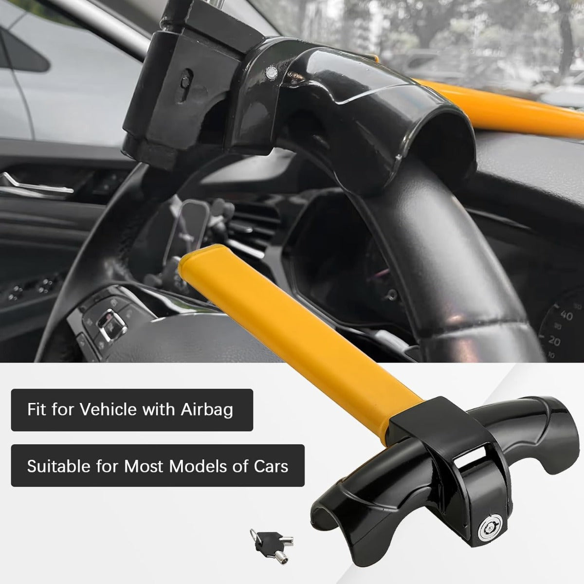 Universal Anti-Theft Car Auto Security Rotary Steering Wheel Lock