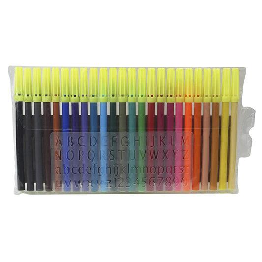 Sketch Pens with Free Stencil 24 Shades