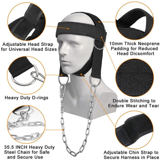 Head & Neck Exercise Band With Iron Chain
