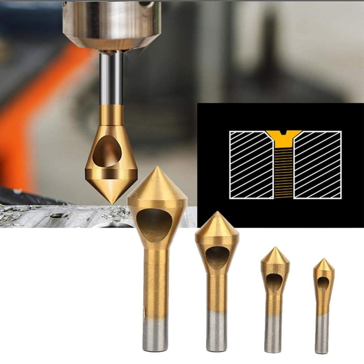 Countersink Cutting Ti Drill Bit Set