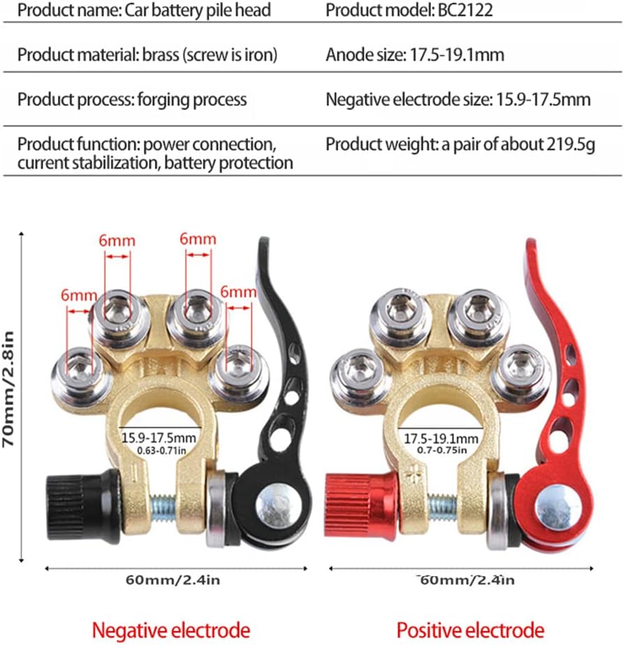 2 PCS, Car battery terminal connectors