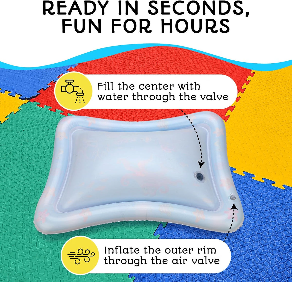 Baby Tummy Water Mat-Blue