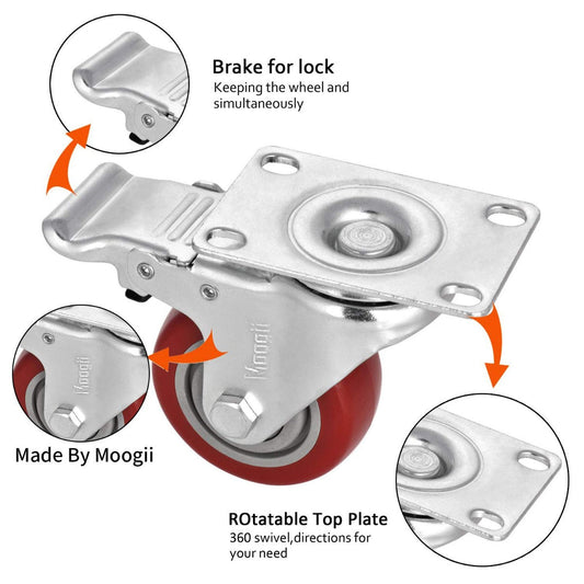 4 PCS Set Heavy Duty Swivel Casters