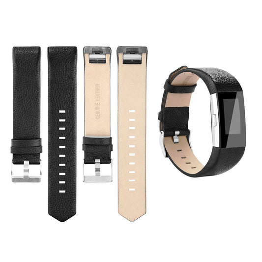 Leather band For Fitness Tracker -Black