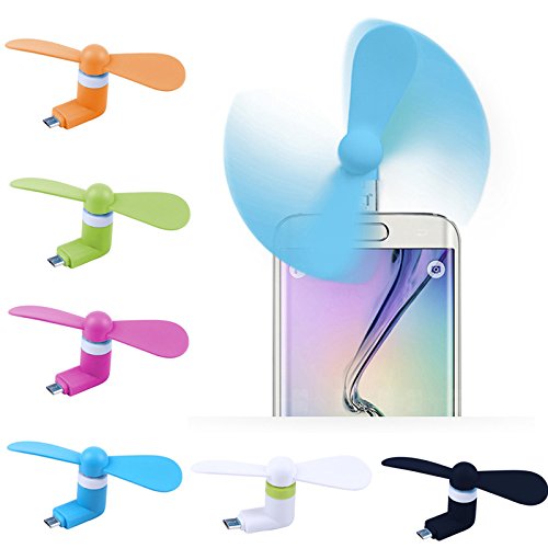 USB mini fan for Smartphone (Compatible) android with multi plug-Blue