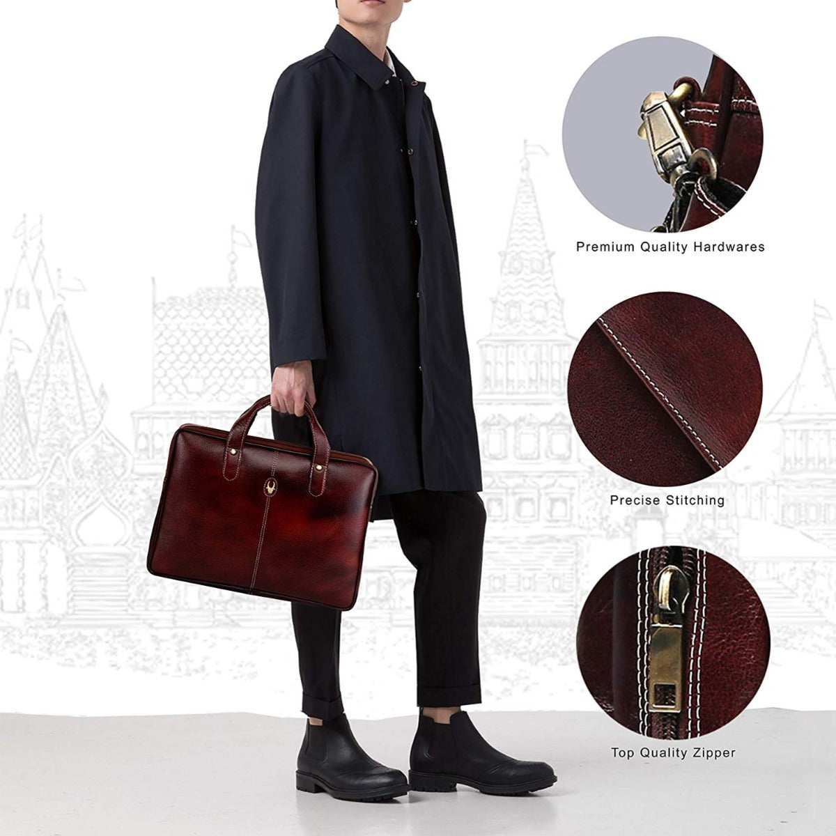 Genuine Leather 13 Inch Sleek Laptop Bag