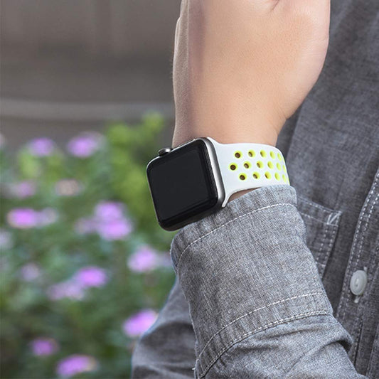 Smart Watch Silicon Band 38 MM / 42 MM-Silver Yellow-42mm