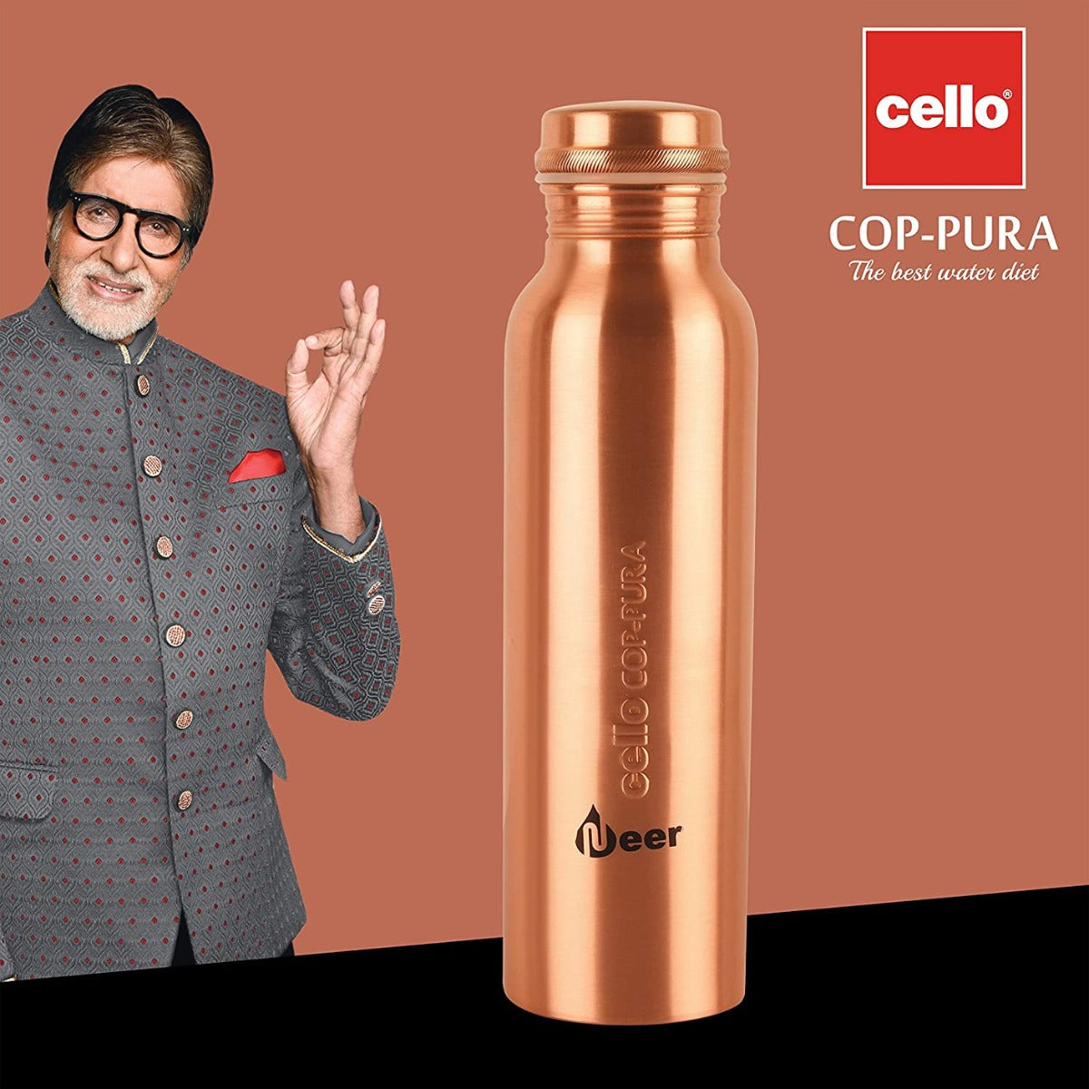 Cop-Pura Neer Copper Water Bottle