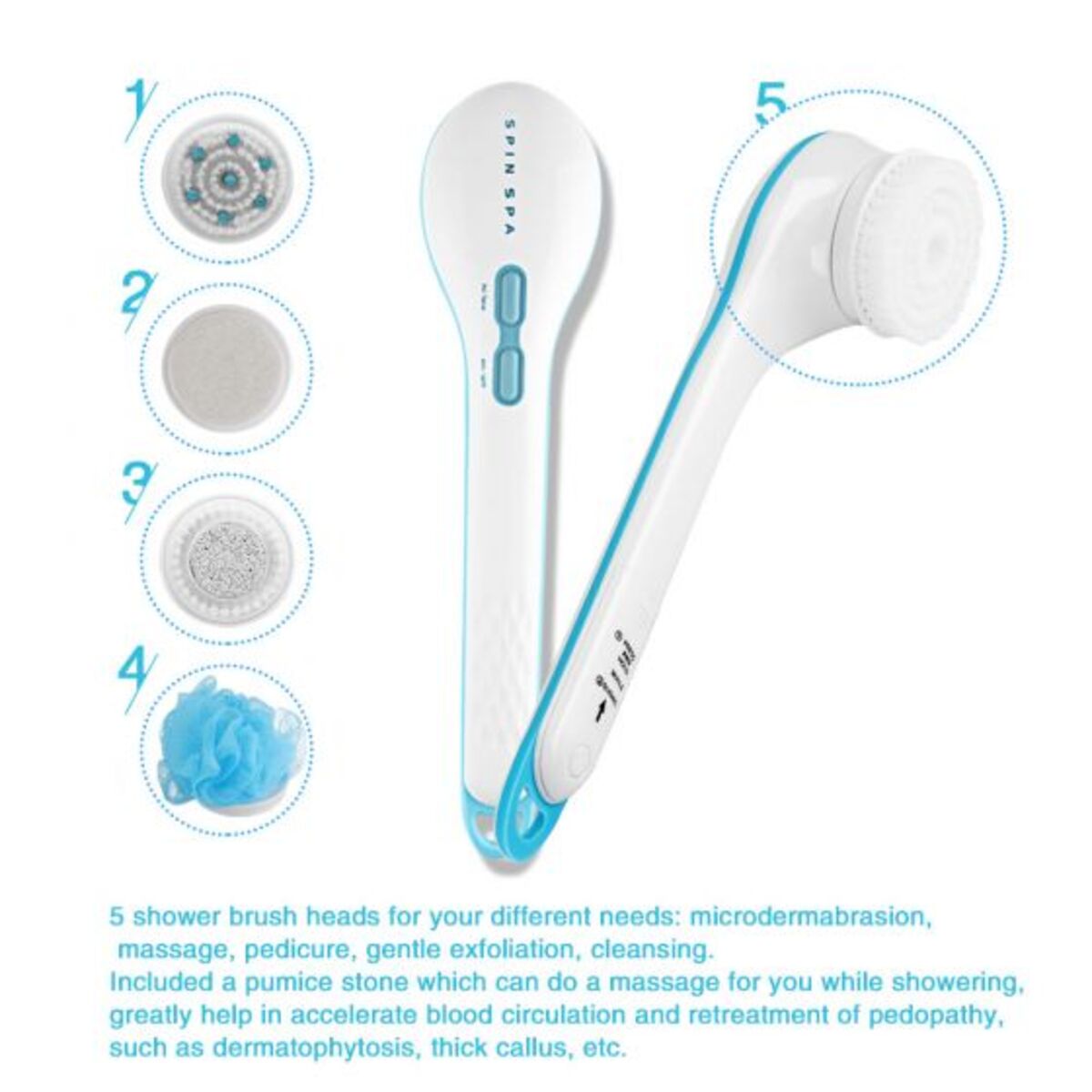Spinning Spa Brush with 5 Attachment