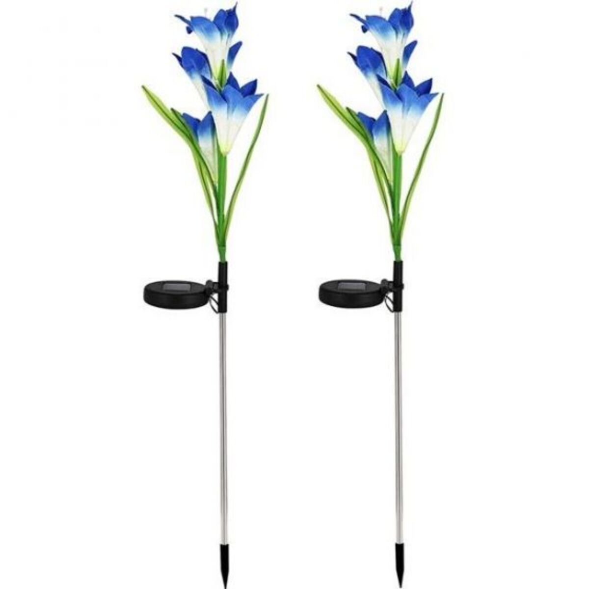 2Pcs Solar Garden Lily Flower Light