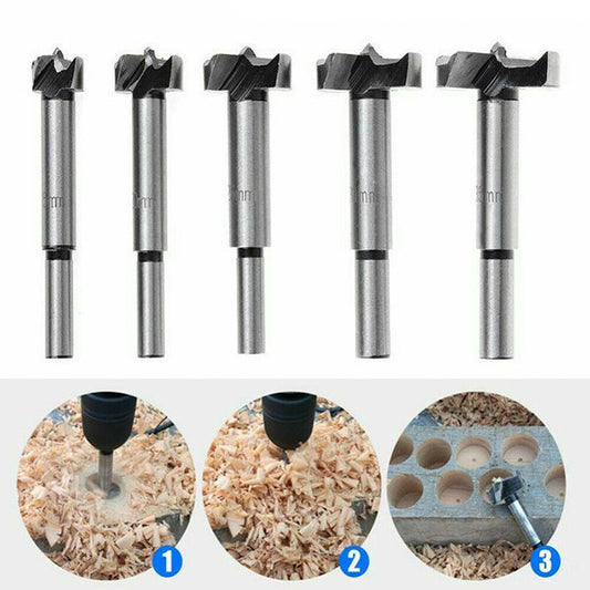 15-35mm Hinge Boring Drill Bits Set, Round Shank Wood Hole Cutter