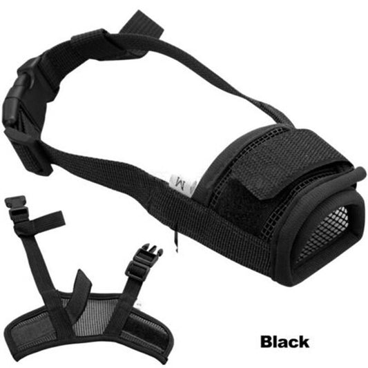 Dog Mask Mouth Muzzle -Black-XL