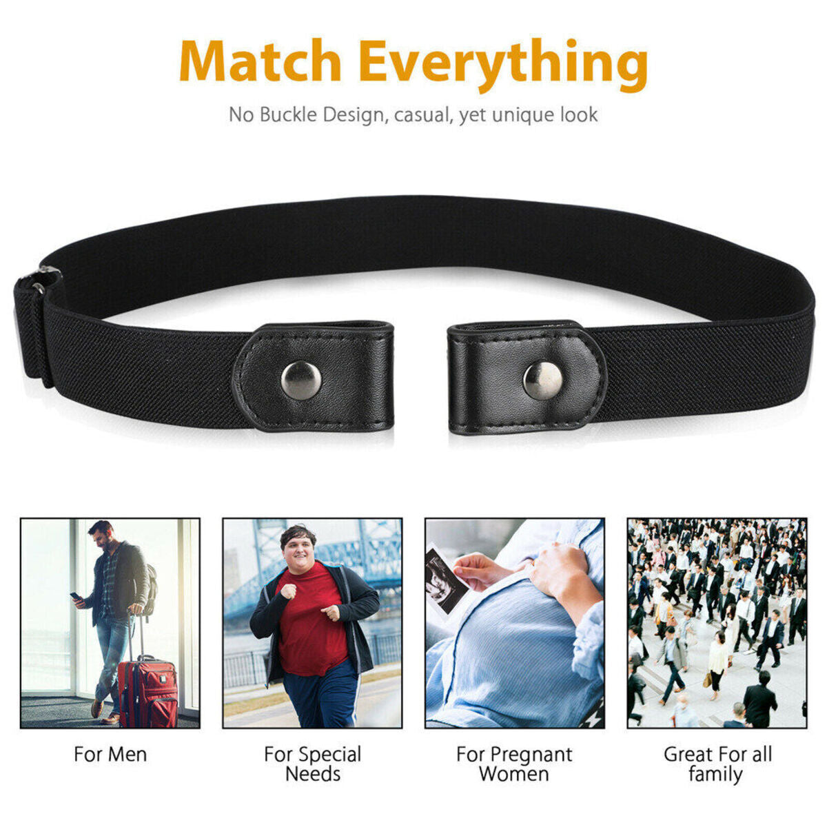 Buckle-free Elastic Waist Belt