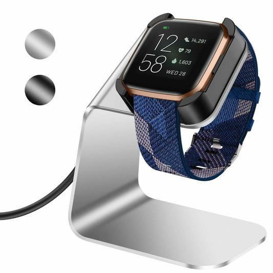 USB Charging Dock Stand for Smart Watch, Aluminum, Space Gray, 5 ft Cable