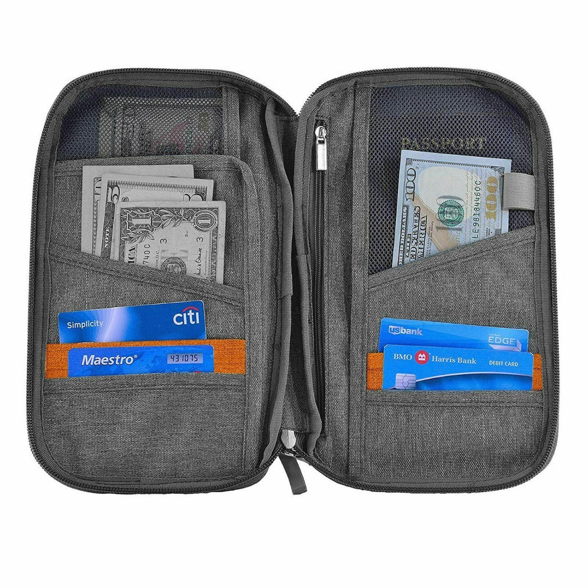 RFID Blocking Travel Document Organizer Wallet