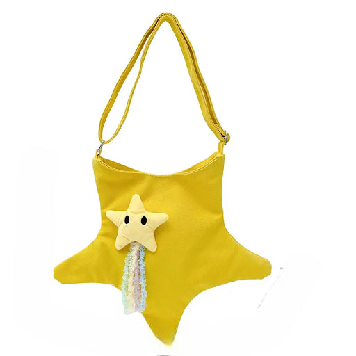 1pc Star Shaped Body Bag, Multi-functional Canvas Shoulder Bag