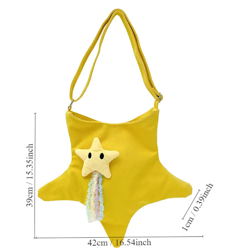 1pc Star Shaped Body Bag, Multi-functional Canvas Shoulder Bag
