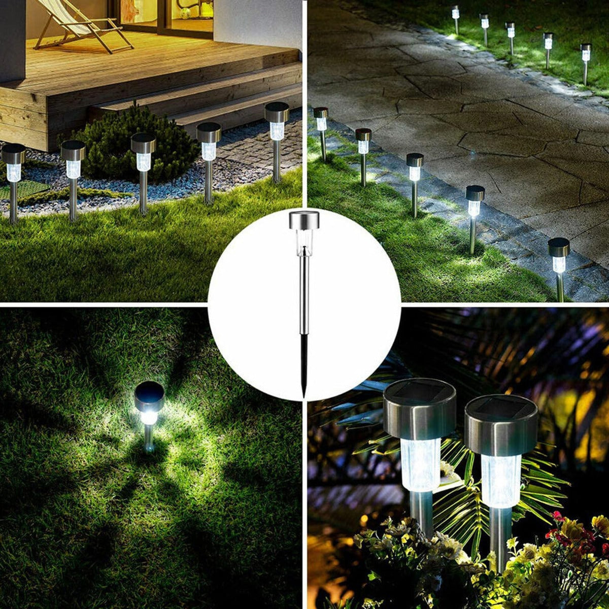 Solar Garden Landscape Pathway Light -Cool White