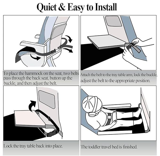 Airplane Footrest Seat Extende With Anti-Slip Design Travel Hammock For Chidrens