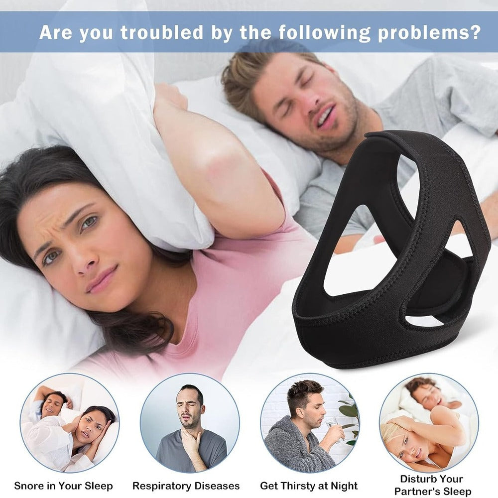 Anti-Snore Chin Strap - Adjustable Sleeping Aid Belt