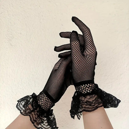 1 Pair Elegant Lace Short Gloves