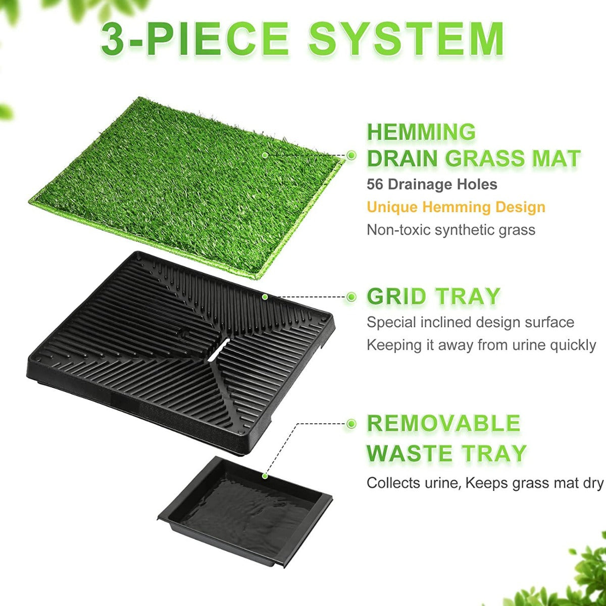 Dog Potty Tray with one Grass mat