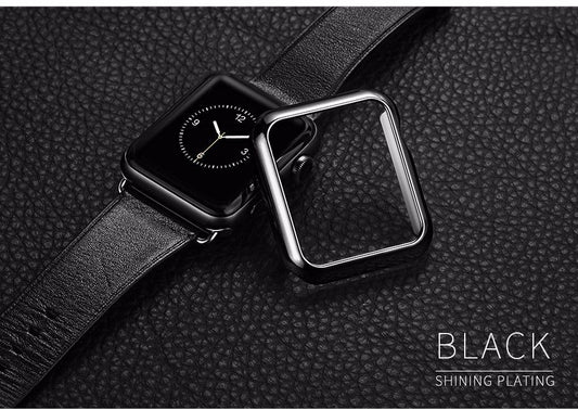 PC plastic electroplating case compatible for Smart Watch (Compatible)-Black-38mm