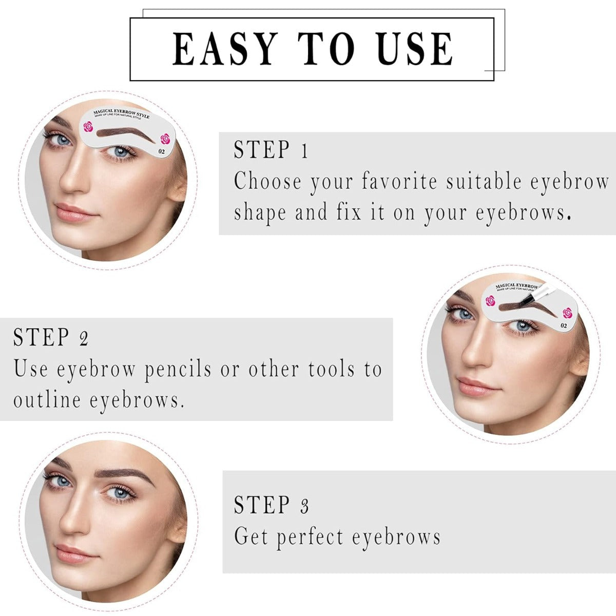 24 Styles Eyebrow Template Set