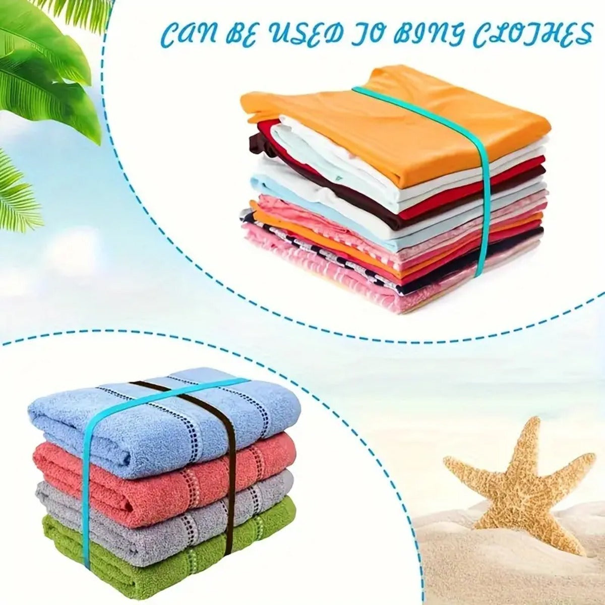 Towel Bands, 10pcs Elastic Beach
