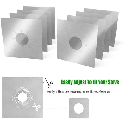 4pc Premium Reusable Gas Stovetop Burner Protector Pad Liner Cover