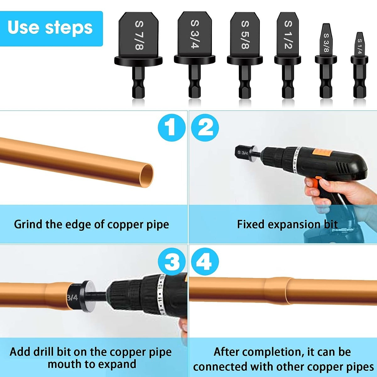 6pcs Swaging Tool Drill Bit Set