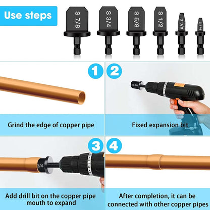 6pcs Swaging Tool Drill Bit Set