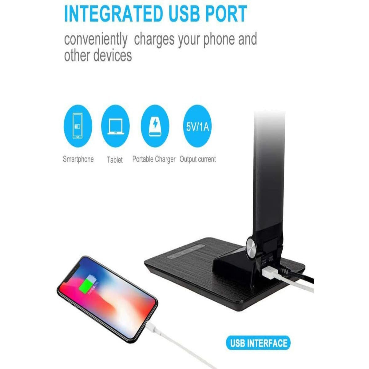 LED Desk Lamp with USB Charging Port
