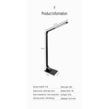 LED Desk Lamp with USB Charging Port