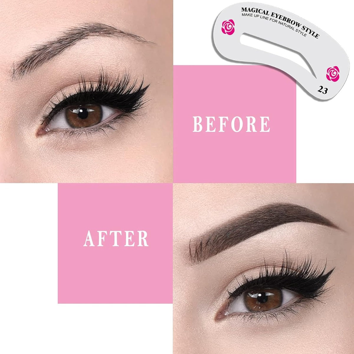24 Styles Eyebrow Template Set