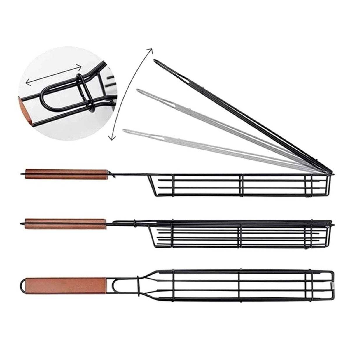 BBQ Non-Stick Single Kabob Grilling Basket and Smoker