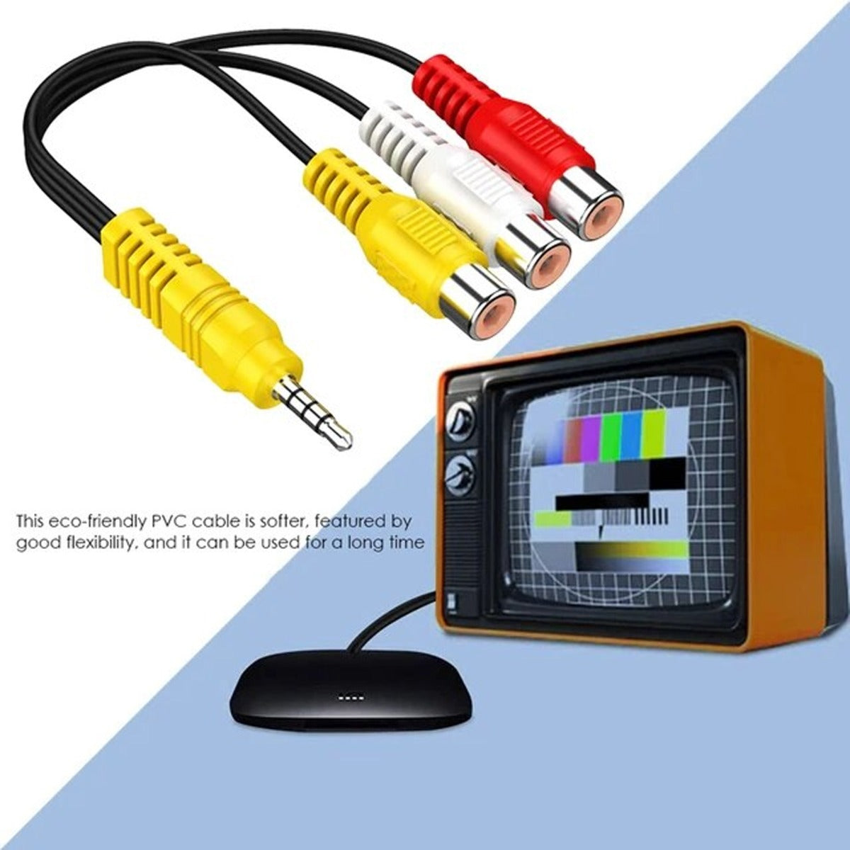 3 RCA To 3.5mm AV Input Adapter Cable
